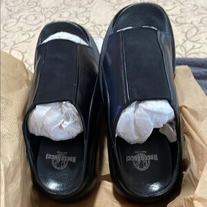 Bacco Bucci Men's Black Leather Slip-On Shoes